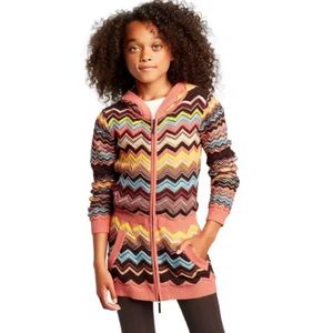 MISSONI zig zag colored zip up sweater